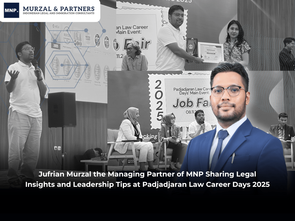 Jufrian Murzal the Managing Partner of MNP Sharing Legal Insights and Leadership Tips at Padjadjaran Law Career Days 2025